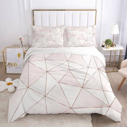Modern Bedding Sets Duvet Cover Set Quilt/Comforter/Blanket Covers Pillowcase Pink 3D Design King Single Size Bed Linens