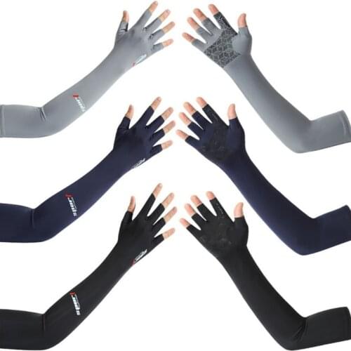 Sport 1Pair Summer Sunscreen Ice Sleeves Arm Sunscreen Ice Sleeves Set Outdoor Sports Ice Silk Sleeve High Elasticity Arm Sleeve