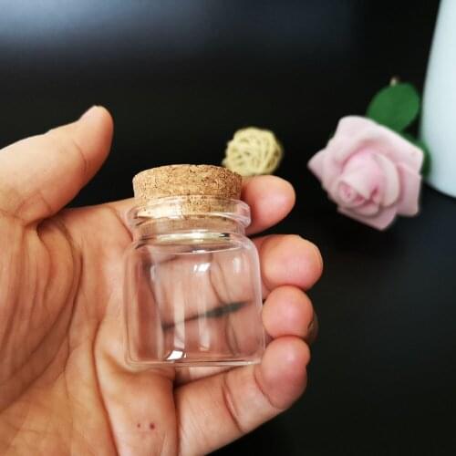 20Pcs/lot 20ml 37x40mm Bayonet type Glass Storage Jars with Cork Stoppers Wishing Bottle Decoration Vials FOR Packing Bottles