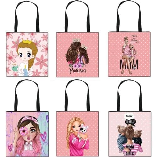 Warm Love Mom Girls Tote Bags Women Handbag Fashion Shopping Bag Ladies Big Capacity Shoulder travel Bags