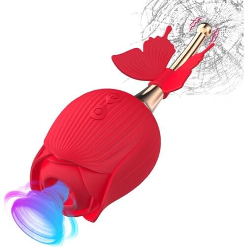 New Rose Shape Vaginal Sucking Vibrator Intimate Goods Nipple Sucker Oral Clitoris Stimulation Powerful Vibrators Women Sex Toys