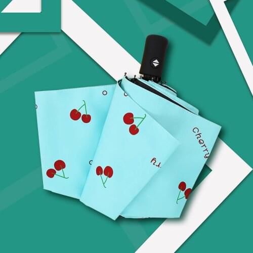 Fruit Carrot Painting Women Rain Umbrella Men Sun Paraguas Anti UV Vinyl Three Fold Manual Automatic Umbrellas Outdoor Parasol