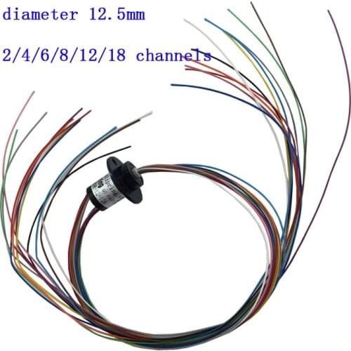 1pc 2A 2/4/6/8/12/18 Channels 12.5mm Conductive Slip Ring PTZ Pan Tilt Rotation Slipring Spare Part