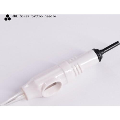 Screw Tattoo needle 10pcs RL Disposable Sterilized Tattoo Permanent Makeup Pen Machine Flat Needles Tips Supply for Eyebrow lip