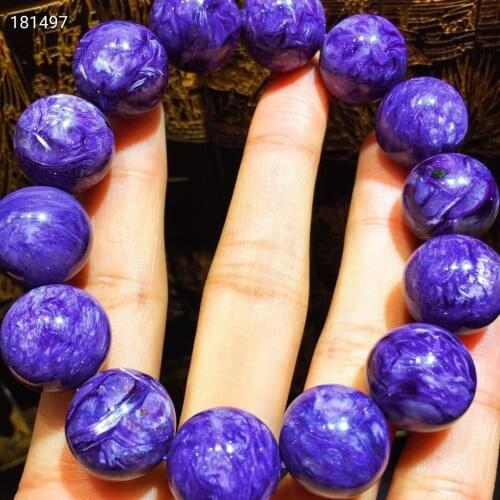 16mm Natural Charoite Gemstone Purple Crystal Round Beads Bracelet Stretch From Russia Charm Women Men Fashion Russia AAAAA