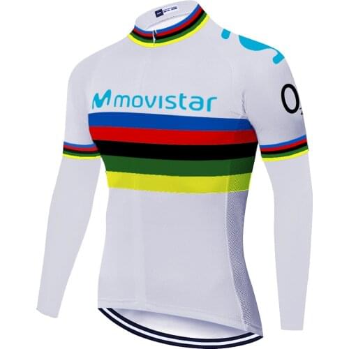 Cycling movistar Long Sleeve winter thermal fleece cycling Jersey Bike Bicycle Shirt cycling clothing MEN winter cycling wear