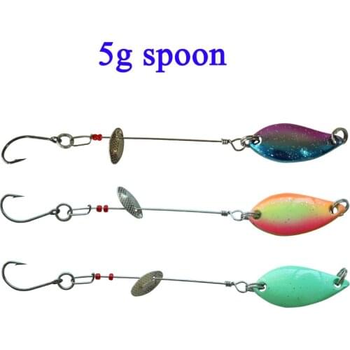 3pcs/lot 1.2g/2.2g/2.5g/3.2g/5g metal spoon fishing lure trout bait fishing swivel spoon lure