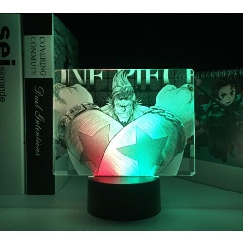Man With Two Big Iron Arms 3D Lamp Anime Figure Visual Illusion Acrylic Light Guide Plate for Children Festival Birthday Gifts
