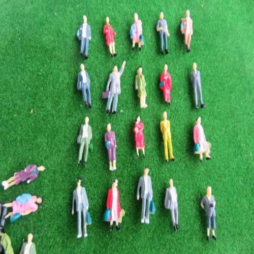 50pcs Architecture 1:87 Scale 2cm ABS Plastic Standing Color Figures Model Making Train Layout People
