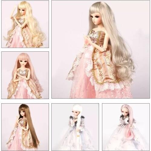 UCanaan 1/3 BJD Doll Accessories Wigs Hair For 60CM BJD Dolls Straight Wave Hair DIY Accessories