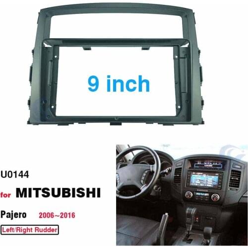 2 Din 9 Inch Car Radio installation DVD GPS Mp5 ABS PC Plastic Fascia Plane frame for MITSUBISHI Pajero 2006-2016 Dash Kit