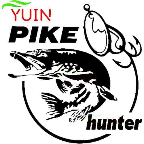 Car Sticker Pike Hunter Fish Animal Stickers Reflective Automobile Accessories PVC Decoration Waterproof Sunscreen Decal