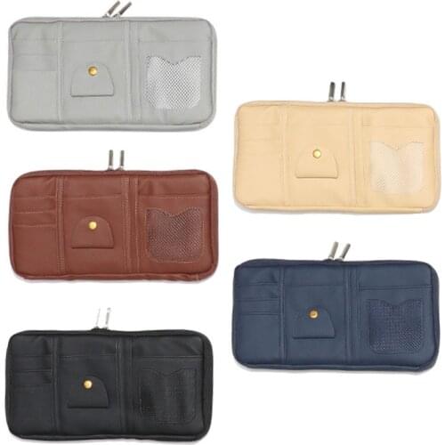 Car Sun Visor Organizer Registration Document Holder Personal Belonging Storage Pouch Auto Interior Accessories