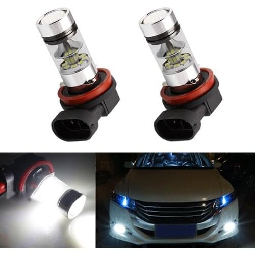 2x H11 H8 LED Car Lights LED Bulbs DRL Fog Light Driving Lamp For Honda civic fit accord Crider crv