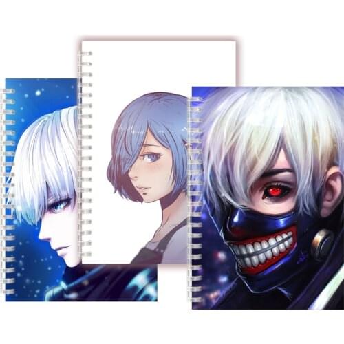 Anime Tokyo Ghoul Mask COSPLAY Spiral Notebook Horror Characters Kaneki Ken Hunger Red Eye 3D Zombie Rock Sketch Book Blank Page