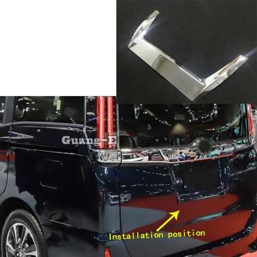 For Toyota Noah Voxy 80 Series 2014 2015 2016 2017 2018 Car Sticker Detector Rear License Frame Plate Trim Strip Bumper Hoods