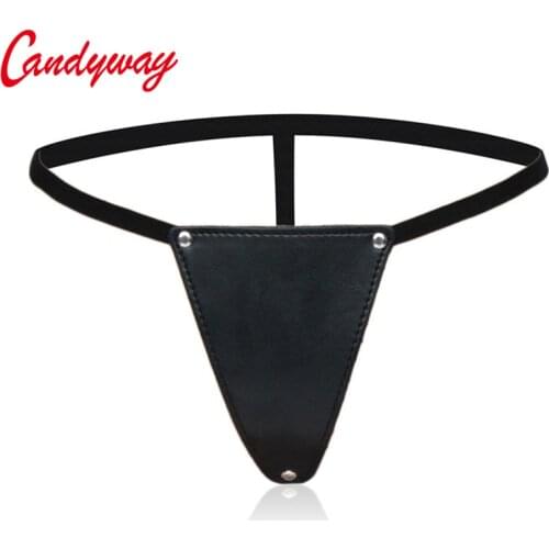 Leather G-Strings Thongs Womens panties Expose buttocks Panty Lingerie Two style Sexy Rivet Decoration Female Panties Underwear