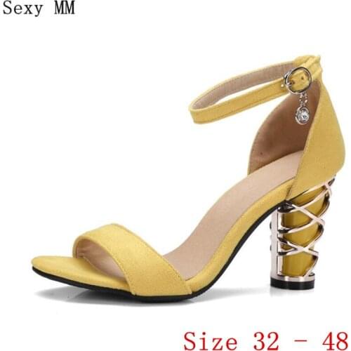 Summer High Heels Peep Toe Shoes Women Pumps High Heel Sandals Woman Gladiator Sandals Plus Size 32 - 40 41 42 43 44 45 46 47 48