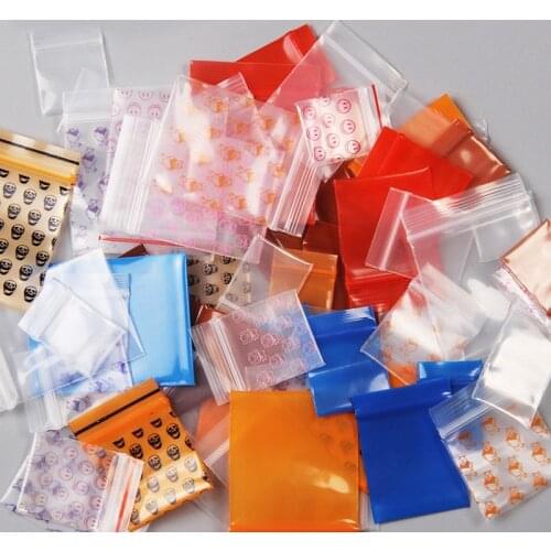 100PCS Mini PE Zip Lock Bags Small Items Storage Bag Plastic Packaging Pouch Earring Ring Pendant Packaging Food Bags