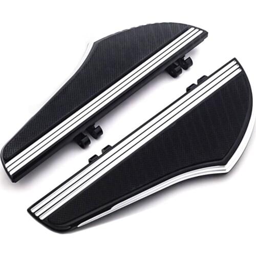 Motorcycle Floorboard Rubber Driver Footrest Non-slip Pedal Chrome Elements CNC Deep Cut for Harley Touring Softail Fat Boy