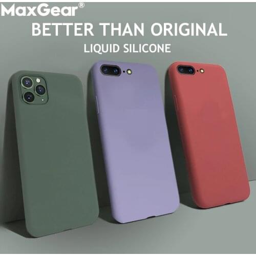 Soft Liquid Silicone Case For iPhone 11 Pro Max 6 6S 7 8 Plus X XR XS Max 5S SE Luxury Original Candy Color Cover iPhone11 Coque