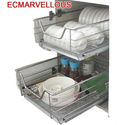 Rangement Cupboard Organizador Cocina Pantry Dish Drainer Stainless Steel Organizer Cuisine Kitchen Cabinet Storage Basket