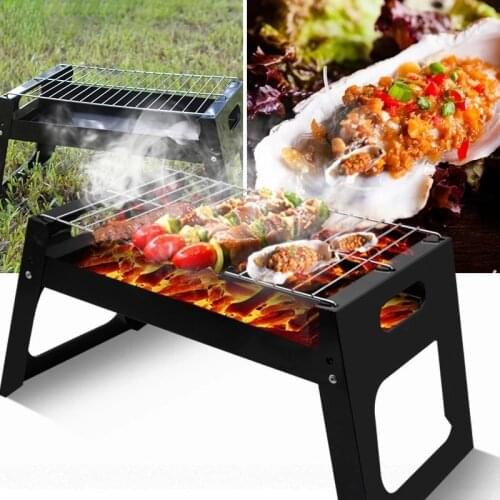 Charcoal Grill Portable Folding Stainless Steel for Outdoor Cooking Hiking Camping Equipment Titanium Picnic Set Chopsticks