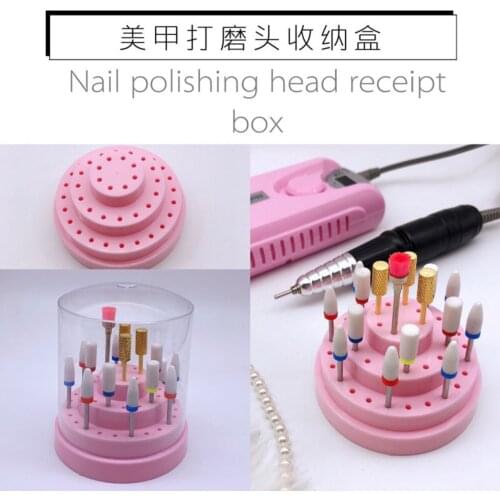 Nail polishing machine 48-hole polishing head display rack transparent polishing head desktop storage box