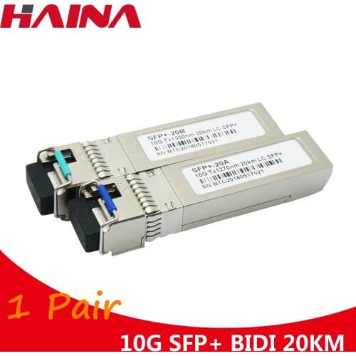 1 Pair 10G SFP BIDI 20KM 1270nm/1330nm LC Connector DOM 10G module 20KM WDM BIDI SFP+Transceiver Module Compatible For Mikrotik