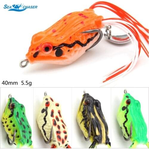 1pcs 40mm 5.5g Fishing Lures 2 Treble Hooks Top water Ray Frog Minnow Crank Topwater Bait Lowest profit