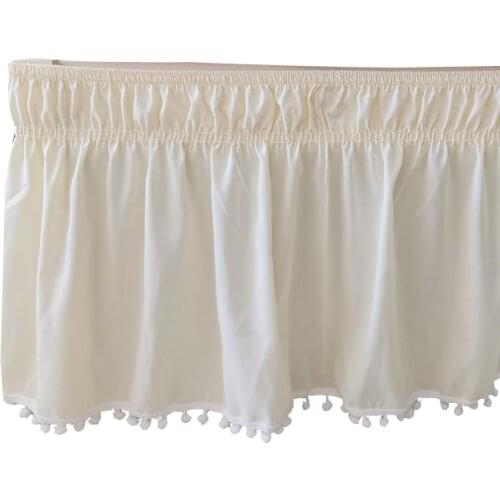 1PC Bed Skirt White Wrap Around Elastic Bed Shirts Without Bed Surface Bed Skirts Twin/Full/Queen/King Home Hotel Use