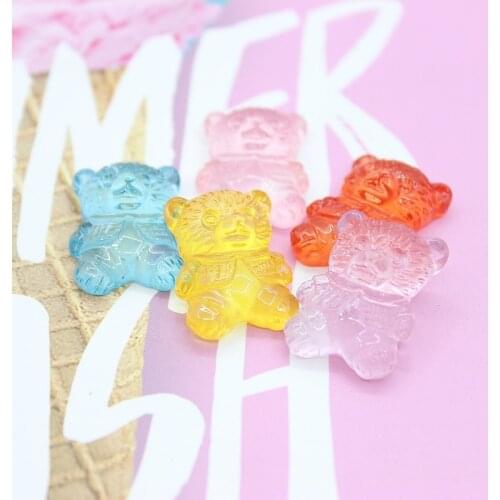 10 Pcs Mini Bear Candy Charms Flatback DIY Toy For Children Charms Modeling Clay DIY Embelishmen Scrapbooking Accessory