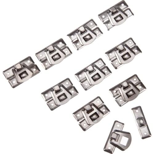 10 Pcs 31*22mm Vintage Box Hasps Lock Catch Latches for Jewelry Chest Box Suitcase Buckle Clip Clasp Furniture Hardware Silver