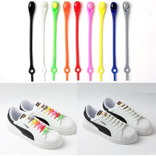 12PCS Silicone Shoe Laces Elastic Lazy Shoelaces Children And Adults Universal No Tie Shoelace Fast On And Off Shoe Accessories