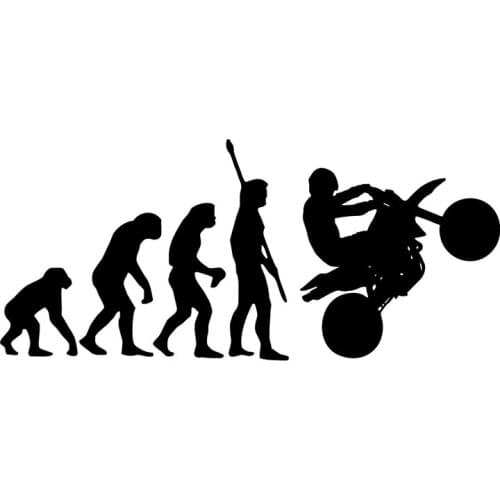 19.2*8.5CM Fashion Human Evolution Motorcycle Car Stickers Personalized Vinyl Reflective Decals