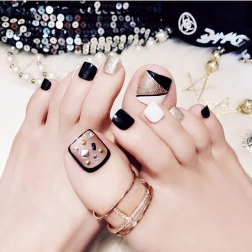 24PCS new design Senior Bride Wedding Toe False Nail Sexy J60