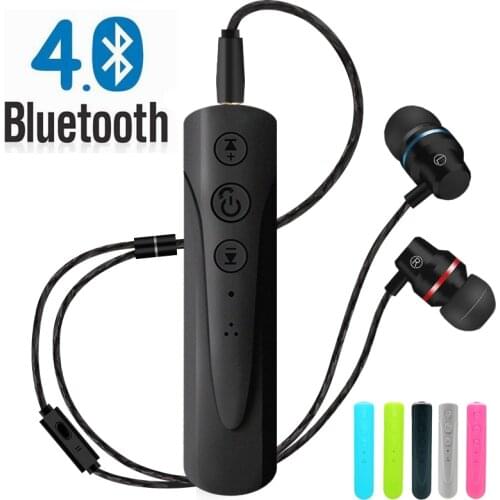 3.5mm Bluetooth Earphone Receiver Kit Handsfree Audio Music AUX Car Bluetooth Headphone Wireless With Microphone
