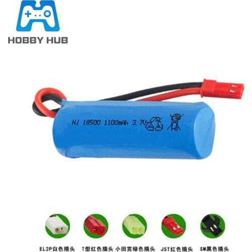 3.7V 1100mAh 15c Lipo Battery For FT008 S900 H227-33 RC Boat helicopter 3.7 v 18500 Li-po batteries for Toy Battery SM Plug