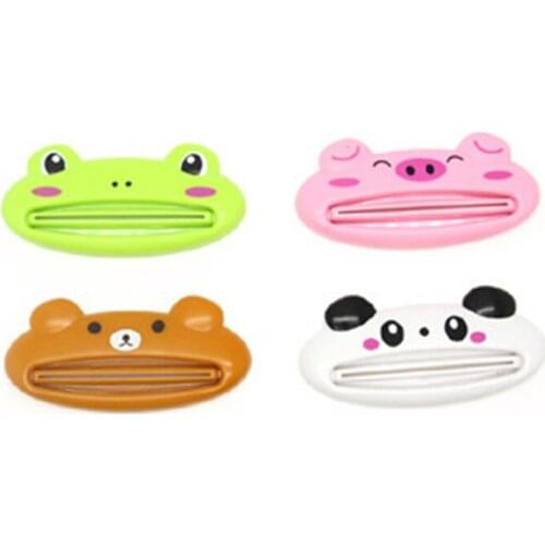 4@# Convenient Cartoon Clip Toothpaste Squeezers Extruders Facial Manual Cosmetics Cleanser Squeezing Tools Lazy Bathrooom