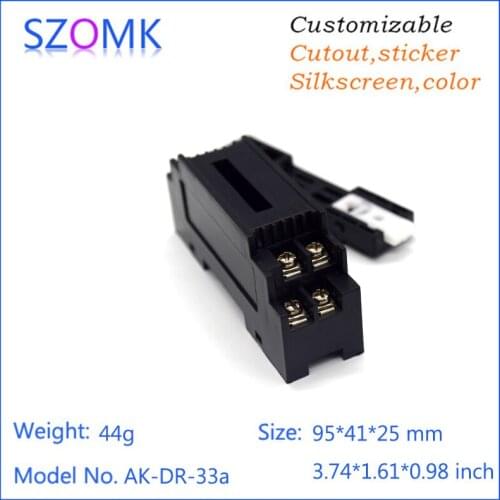 4pcs a lot good qualtity szomk din rail box plc control box electrical connector electronic instrument enclosure 95*41*25mm