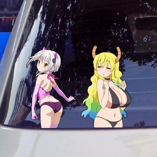 Anime Quadratic Element Beautiful Girl Waterproof Reflective Rear Window Car Sticker