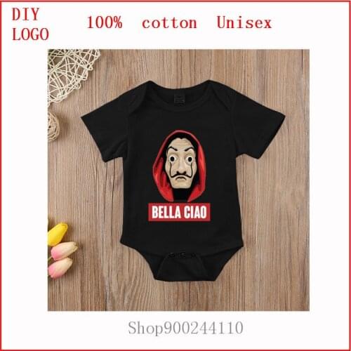 Bella ciao 3 picture print Newborn Infant Baby Girl Boy Short Sleeve Romper Cotton bodysuits baby Playsuit Outfits Clothes