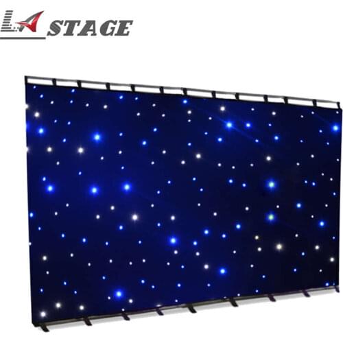 Free Shipping 3M*9M White Blue Curtain BW Color Mixing LED Star Cloth For Wedding DJ