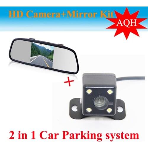 Free Shipping Universal Car Rear View Camera Car Parking Backup Camera with HD 5 Inch Mirror Monitor Parking System