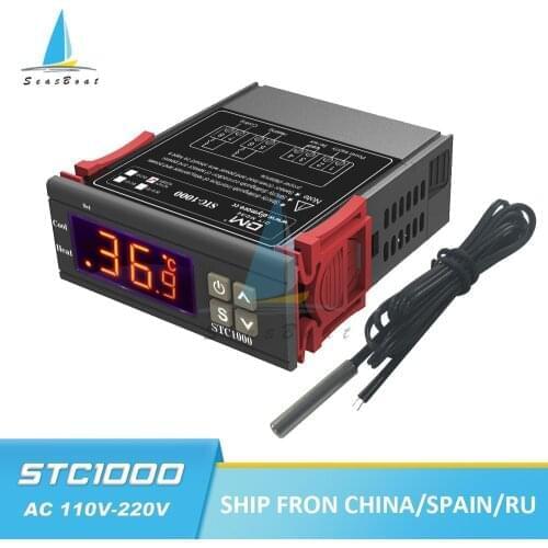 Digital Temperature Controller Digital Thermostat Thermoregulator Incubator Relay LED 10A Heating Cooling STC-1000 AC 110V 220V