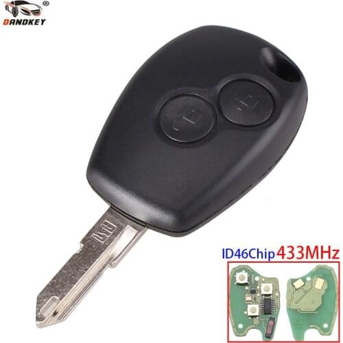 Dandkey Remote Car Key ASK 433MHz Transponder PCF7946 Chip For Renault Vivaro Movano Traffic Master 2 Button Ne73 Uncut Blade