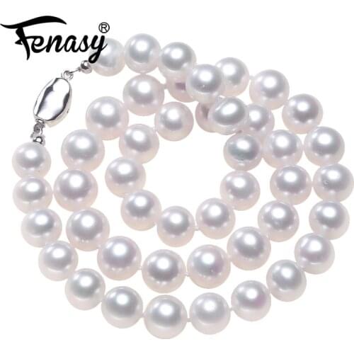 FENASY Natural Freshwater Pearl Necklaces For Women Handcrafted Statement Long Necklace Wedding Jewelry Neck Accessories