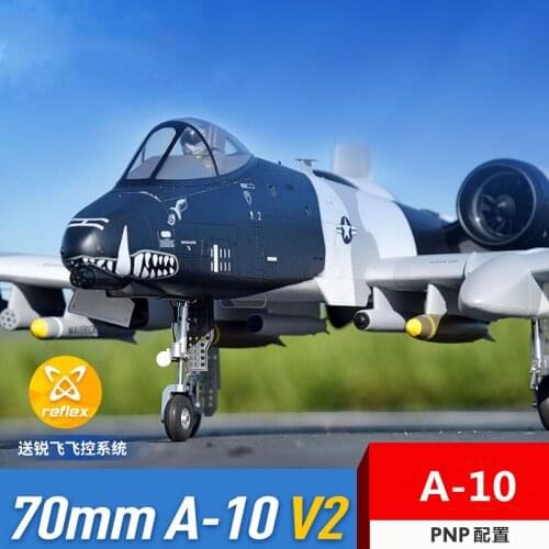 FMS 70mm Ducted Fan EDF Jet A-10 A10 V2 Twin Engine with Gyro 6CH 6S EPO PNP RC Airplane Model Hobby Plane Aircraft Avion EPO