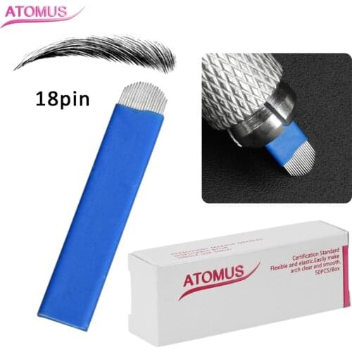 Microblading Needles 18 Pins Agujas Tatuaje Laminas Tebori Semi Permanent Micro Blading Agulhas Para Tebori Frivolite Naalden
