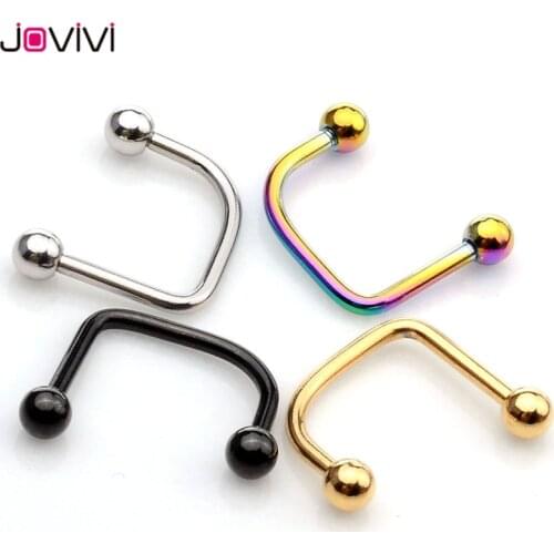 Jovivi 16G Lippy Loop Lip Labret Ring Stainless Steel Ball Top Lippy Loop Lip Monroe Labret Ring Fashion Body Piercing Jewelry